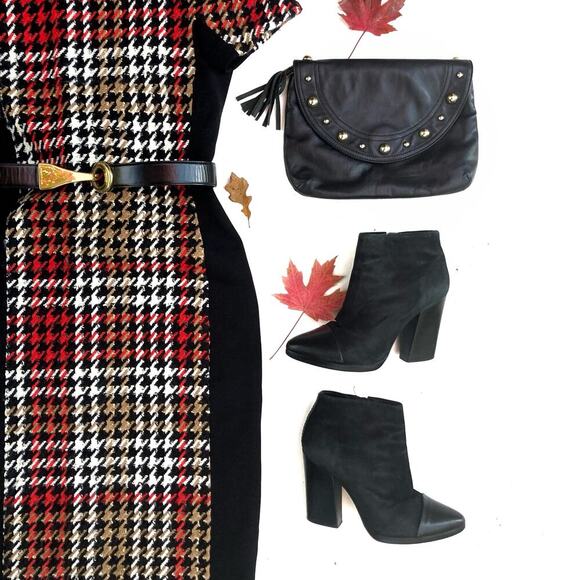 Tory Burch Black Suede Leather Cap-Toe Booties | Parisian Street Style Fall Edit - Picture 8 of 16